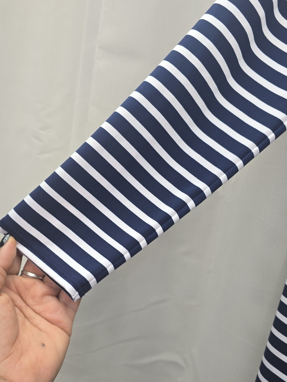 Lands' End Navy and Light Blue Striped Open Cardigan Size XL - Picture 4 of 7
